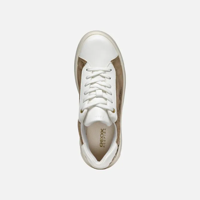 Woman Geox Sneakers LJUBA WOMAN BronzeWhite Low Top Sneakers Bronzewhite