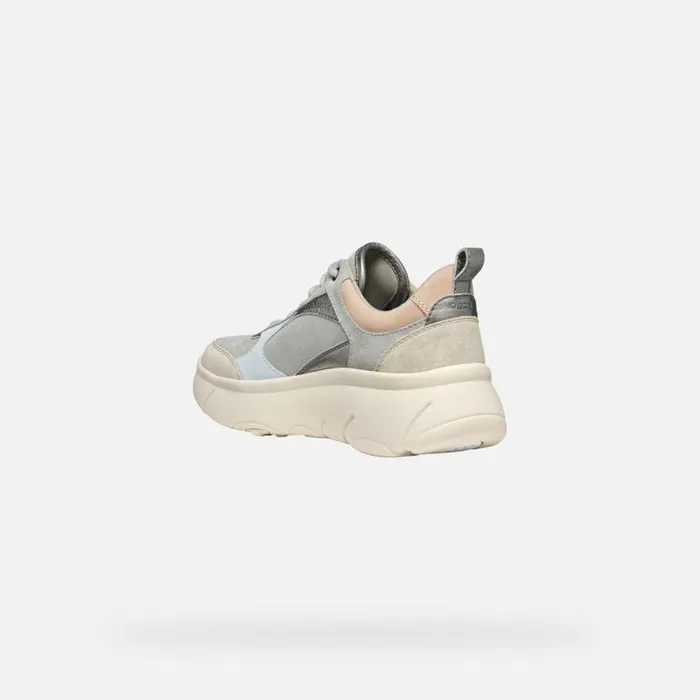 Woman Geox Sneakers NEBULA 20 X WOMAN Dark GreyLight Taupe Low Top Sneakers Dark Greylight Taupe