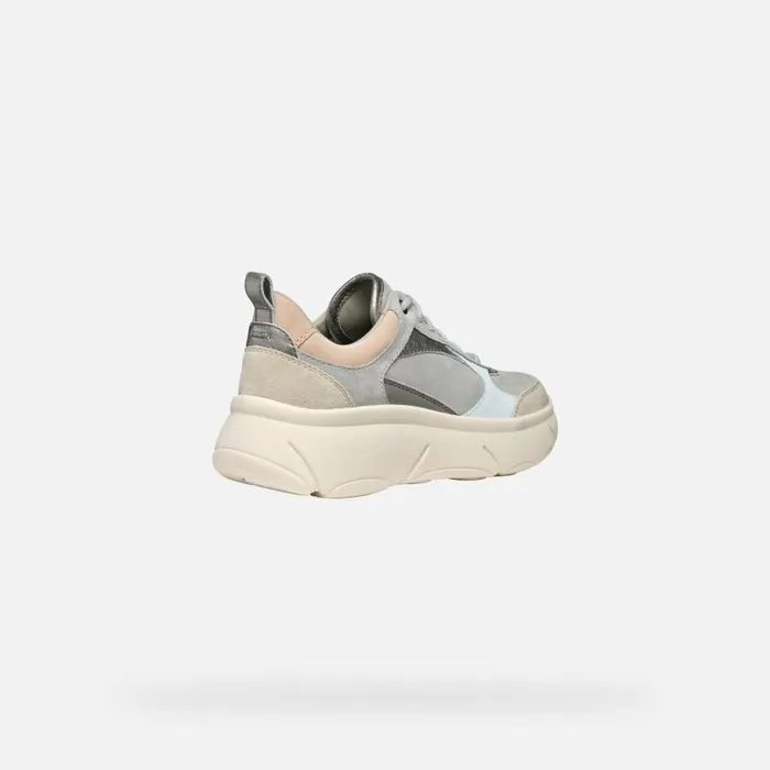 Woman Geox Sneakers NEBULA 20 X WOMAN Dark GreyLight Taupe Low Top Sneakers Dark Greylight Taupe