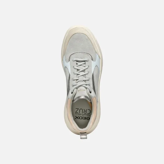 Woman Geox Sneakers NEBULA 20 X WOMAN Dark GreyLight Taupe Low Top Sneakers Dark Greylight Taupe