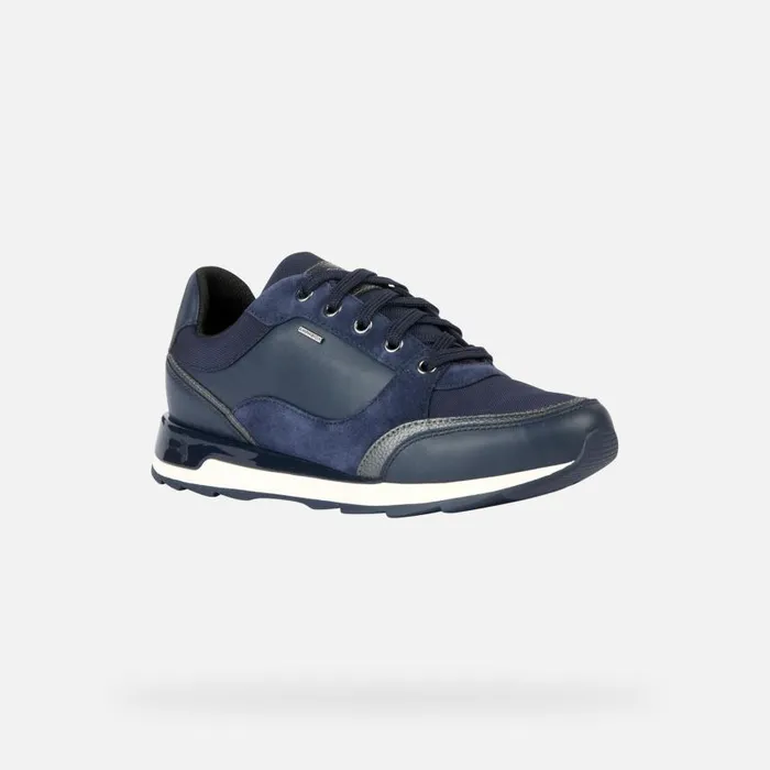 Woman Geox Sneakers NEW ANEKO B ABX B Waterproof Shoes Denim Woman Geox Dark Jeans