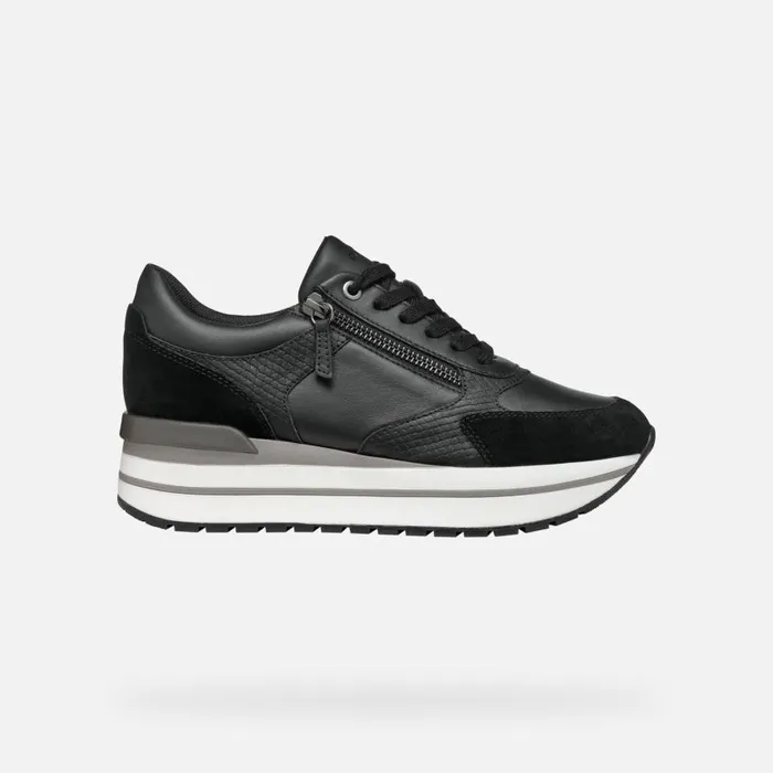 Woman Geox Sneakers NEW KENCY WOMAN Black Low Top Sneakers Black