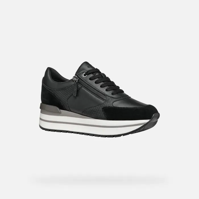 Woman Geox Sneakers NEW KENCY WOMAN Black Low Top Sneakers Black