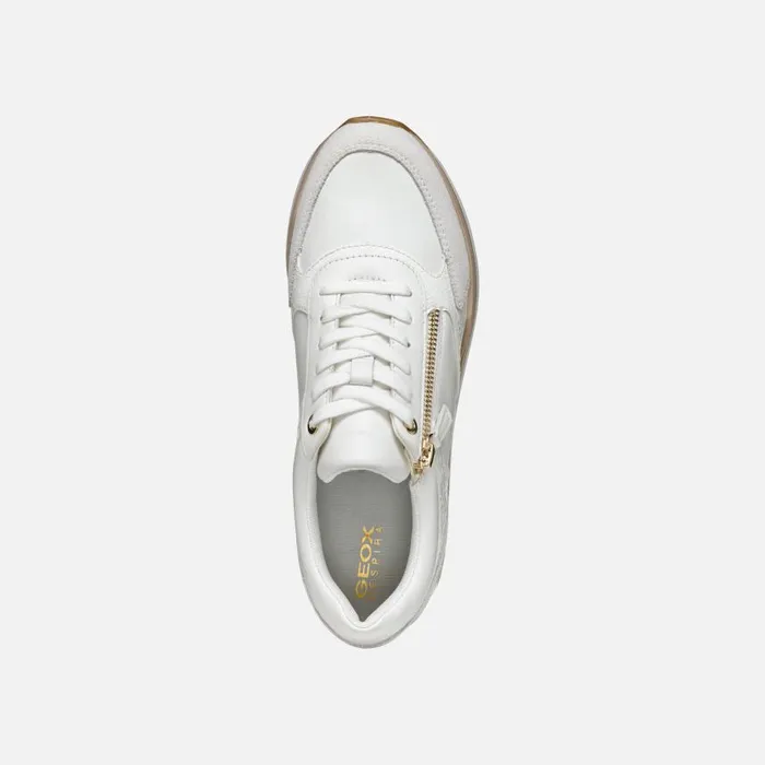 Woman Geox Sneakers NEW KENCY WOMAN WhiteOff White Low Top Sneakers Whiteoff White