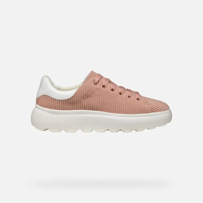 Woman Geox Sneakers SPHERICA EC41 WOMAN PeachWhite Low Top Sneakers Peachwhite