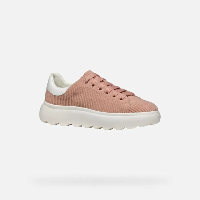 Woman Geox Sneakers SPHERICA EC41 WOMAN PeachWhite Low Top Sneakers Peachwhite