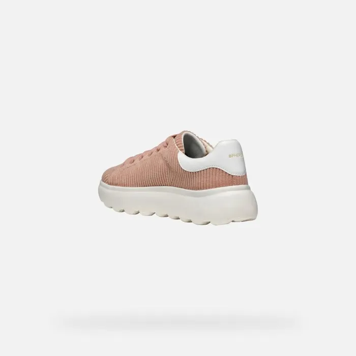 Woman Geox Sneakers SPHERICA EC41 WOMAN PeachWhite Low Top Sneakers Peachwhite