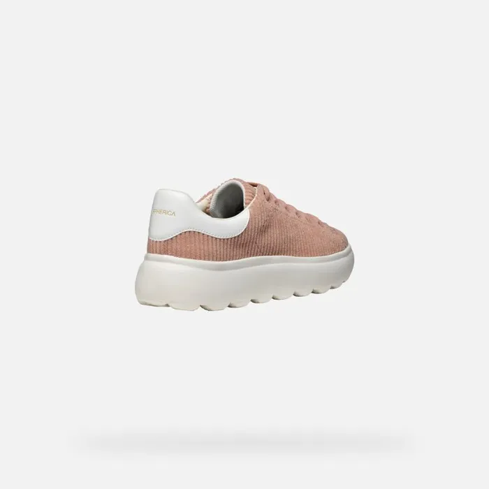 Woman Geox Sneakers SPHERICA EC41 WOMAN PeachWhite Low Top Sneakers Peachwhite