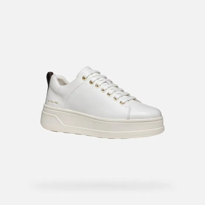 Woman Geox Sneakers SPHERICA ECUB2 WOMAN White Platform Trainers White