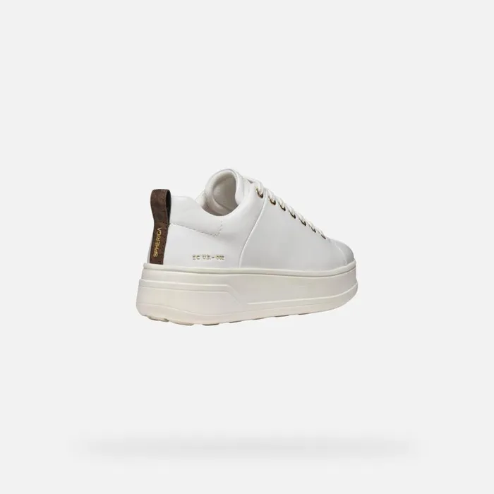 Woman Geox Sneakers SPHERICA ECUB2 WOMAN White Platform Trainers White