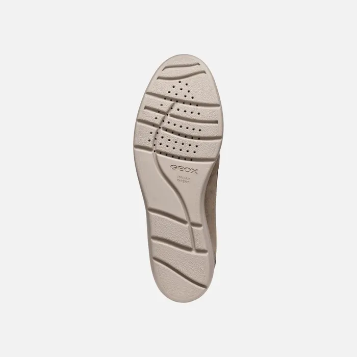 Woman Geox Wedges ILDE WOMAN Taupe Heeled Loafers Taupe