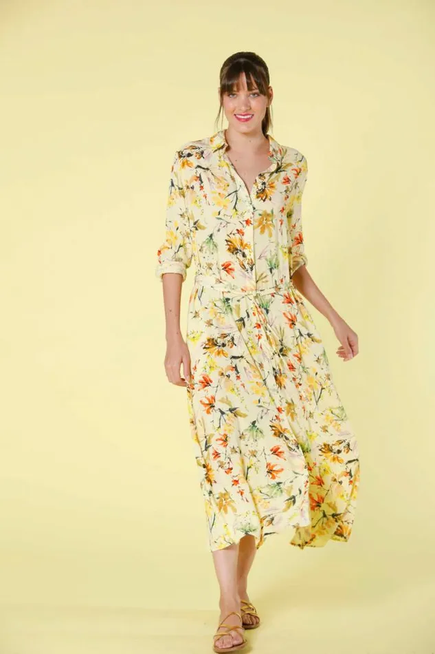 Woman Nicole Dress Long Dress In Popeline With Wildflowers Pattern Regular Mason039s Dresses