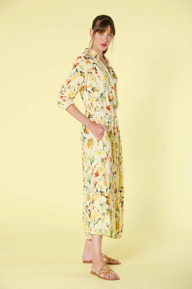 Woman Nicole Dress Long Dress In Popeline With Wildflowers Pattern Regular Mason039s Dresses