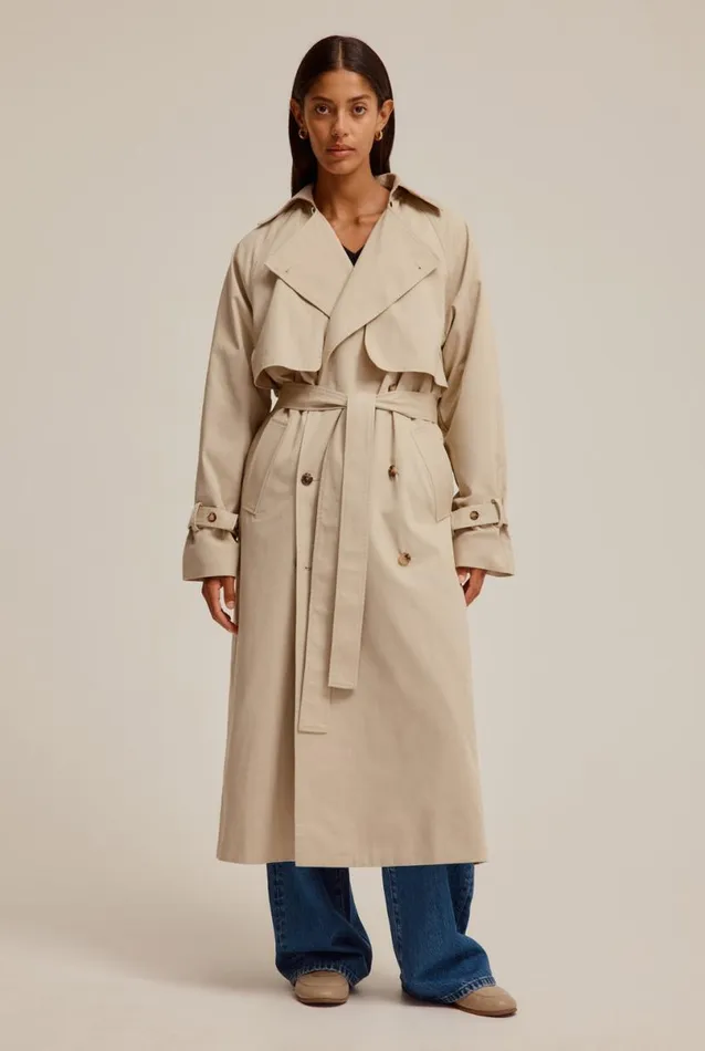 Woman Venroy Blazers and Jackets Oversized Classic Cotton Trench Coat