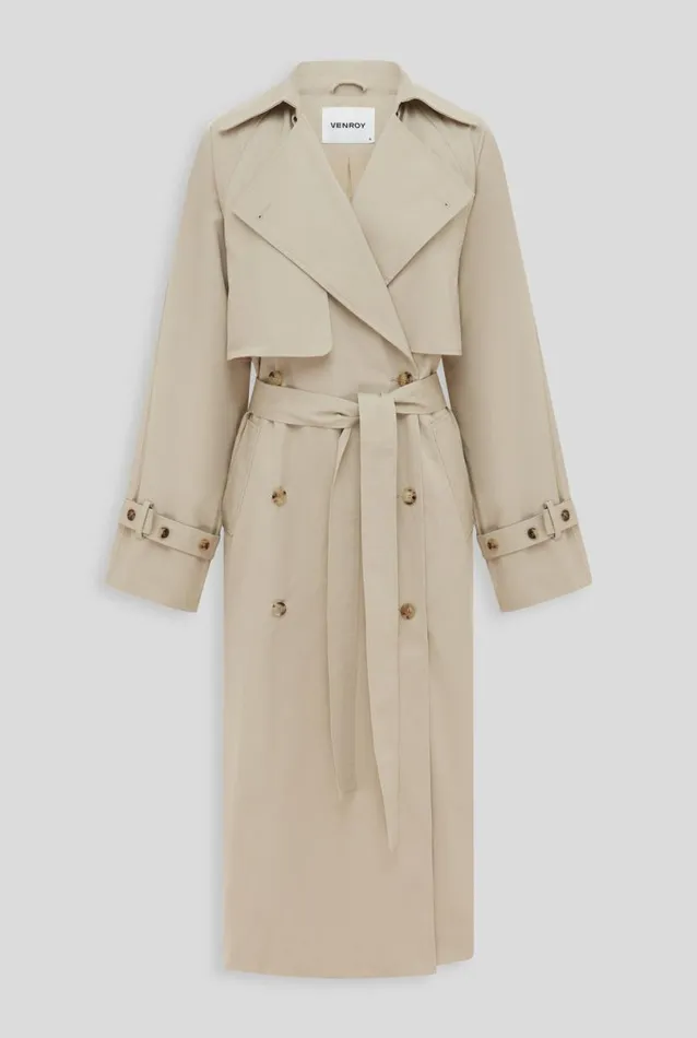 Woman Venroy Blazers and Jackets Oversized Classic Cotton Trench Coat
