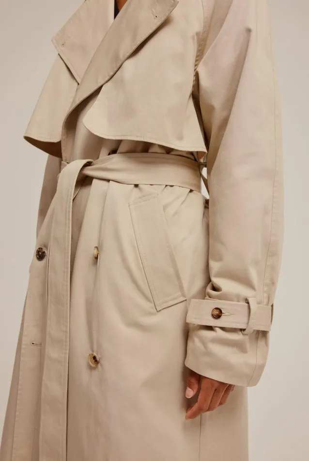 Woman Venroy Blazers and Jackets Oversized Classic Cotton Trench Coat