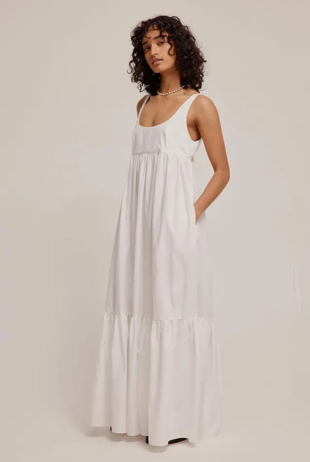 Woman Venroy Dresses Cotton Tiered Maxi Dress
