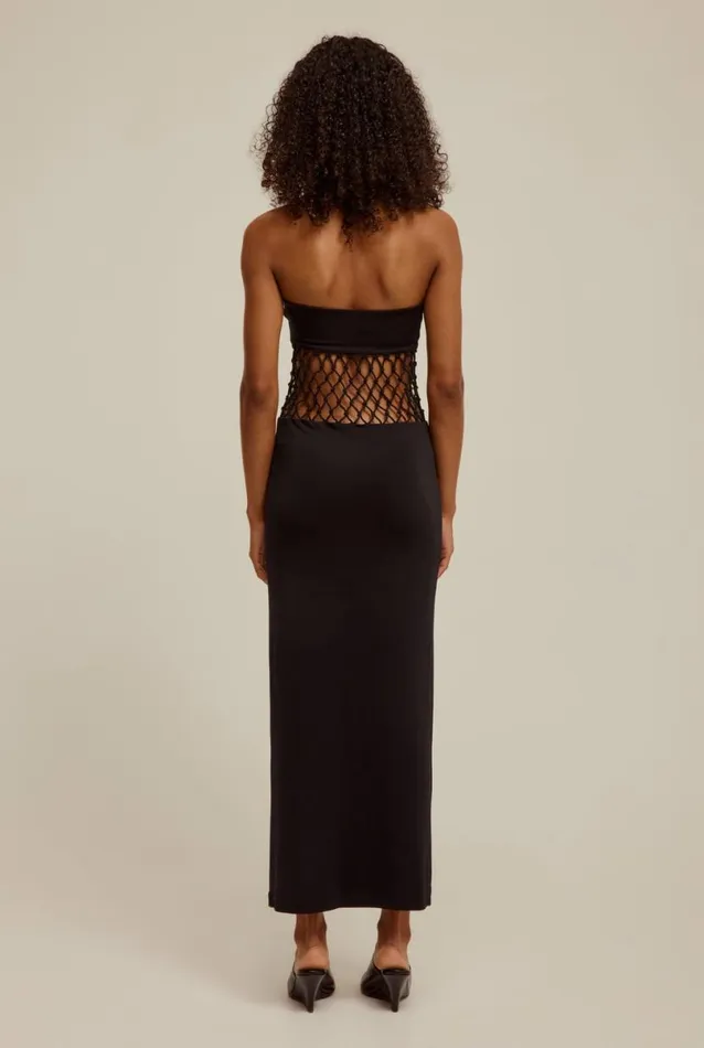 Woman Venroy Dresses Strapless Macrame Jersey Dress