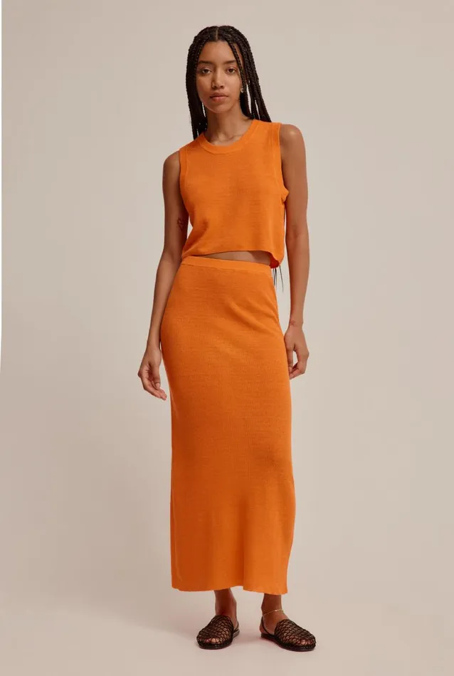 Woman Venroy Knitwear Rib Knitted Cropped Tank