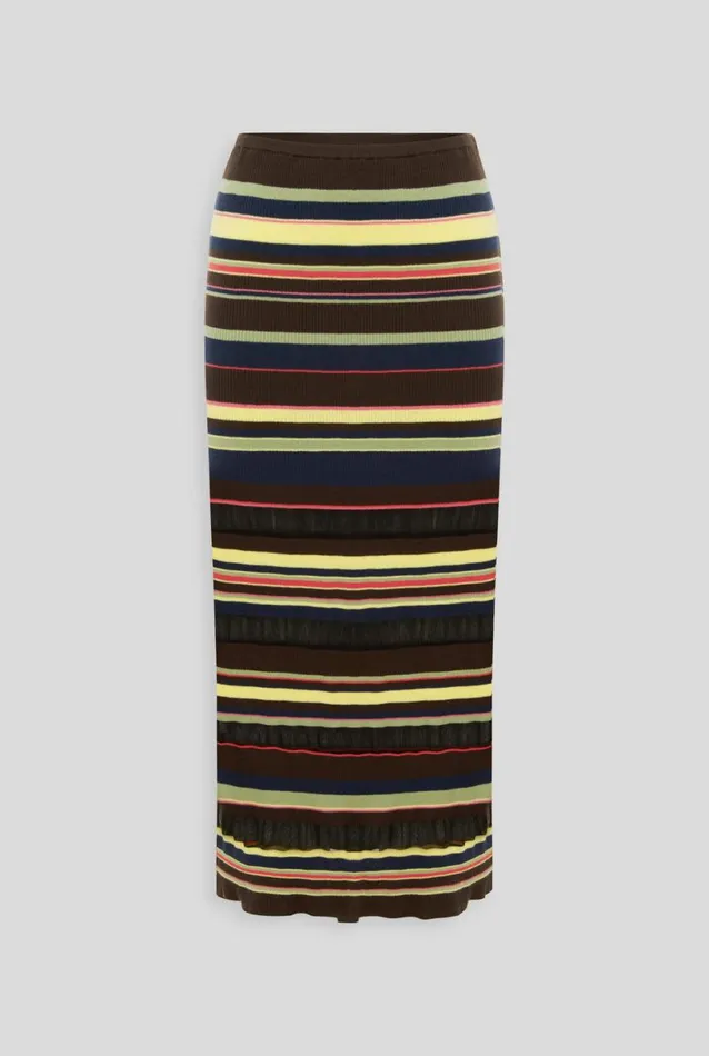 Woman Venroy Knitwear Ribbed Stripe Skirt