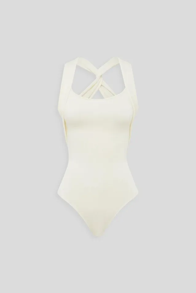 Woman Venroy Knitwear Twist Front Knitted Bodysuit