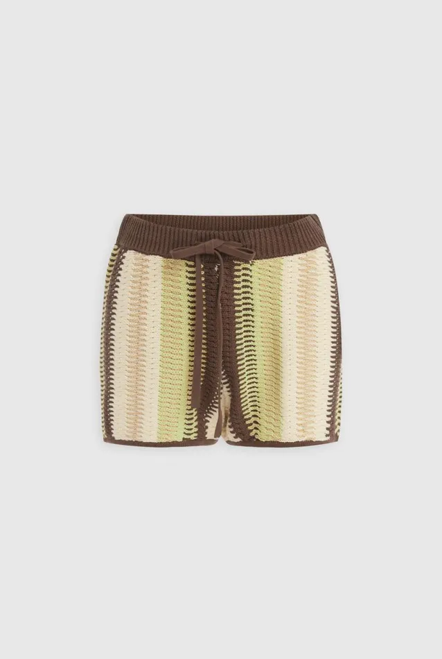 Woman Venroy Shorts Crochet Stripe Short