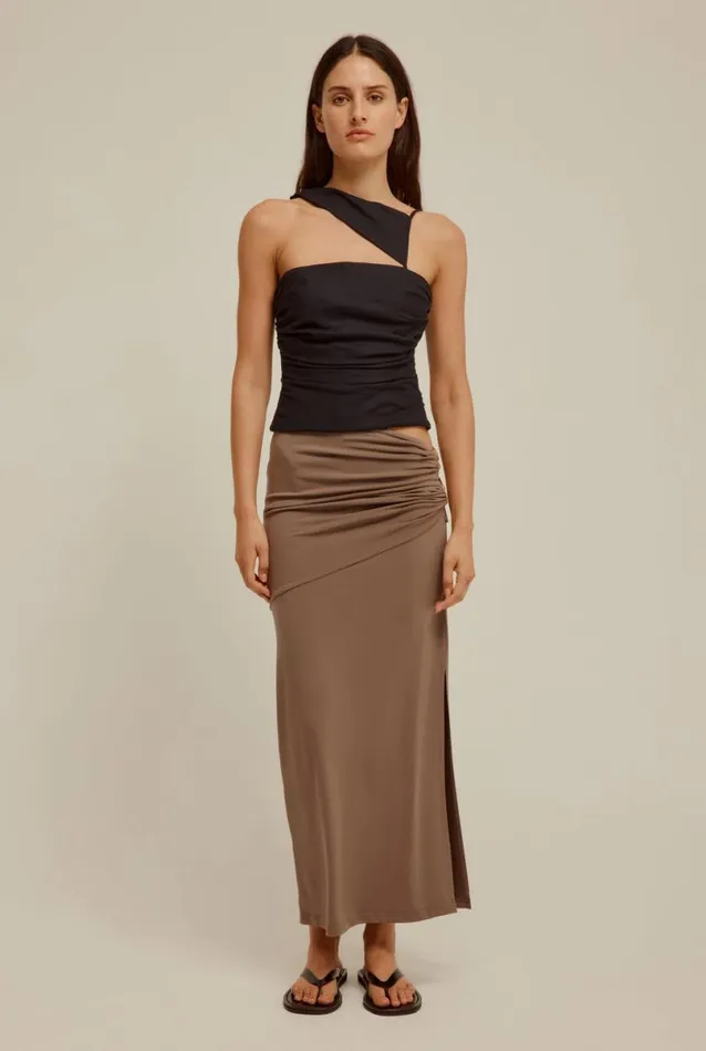 Woman Venroy Skirts Cut Out Jersey Midi Skirt