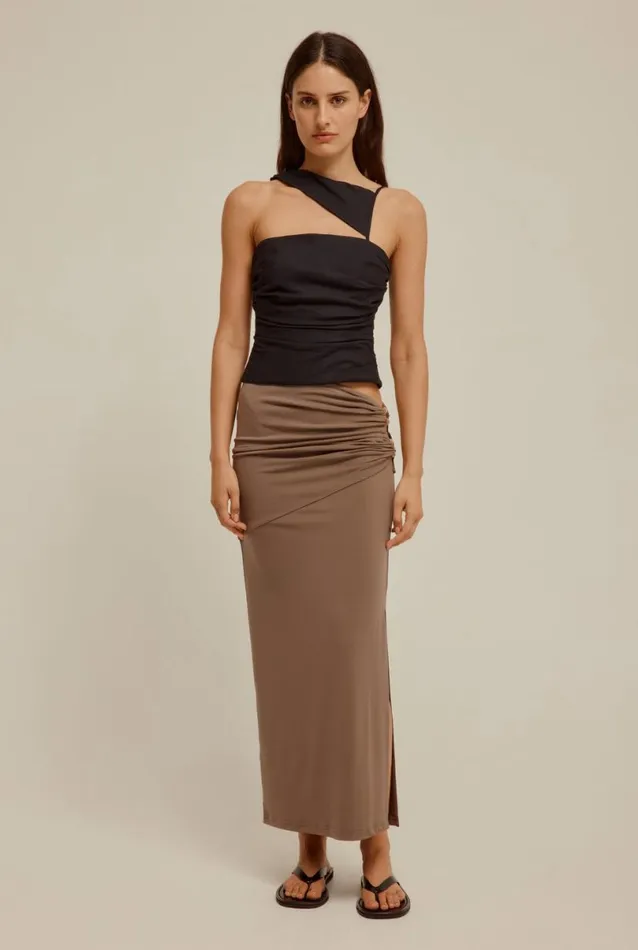 Woman Venroy Skirts Cut Out Jersey Midi Skirt
