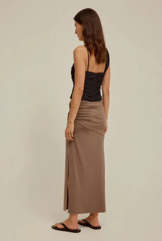Woman Venroy Skirts Cut Out Jersey Midi Skirt
