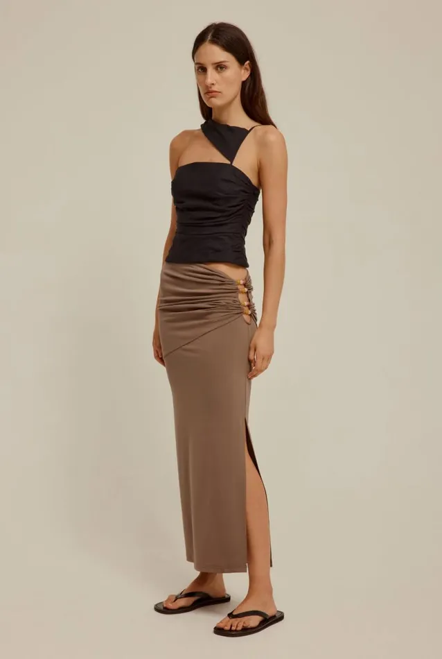 Woman Venroy Skirts Cut Out Jersey Midi Skirt