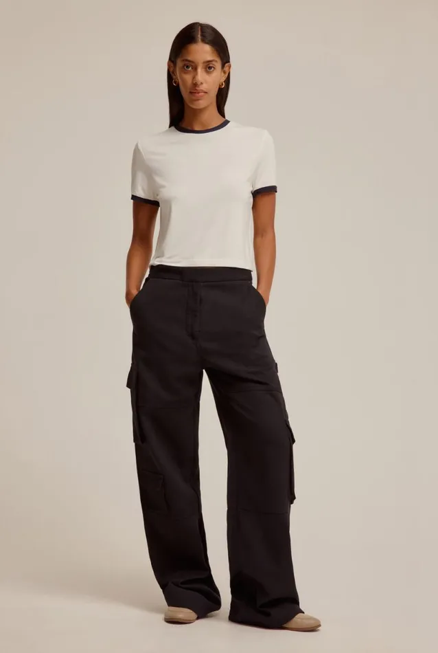 Woman Venroy TShirts and Tanks Cropped Jersey Tee