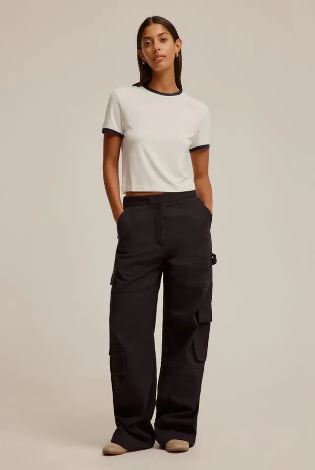 Woman Venroy TShirts and Tanks Cropped Jersey Tee