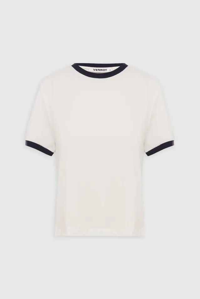 Woman Venroy TShirts and Tanks Cropped Jersey Tee
