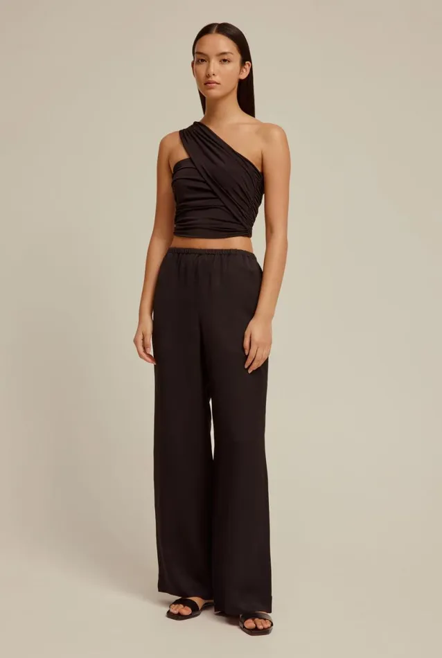 Woman Venroy Tops One Shoulder Jersey Crop Top