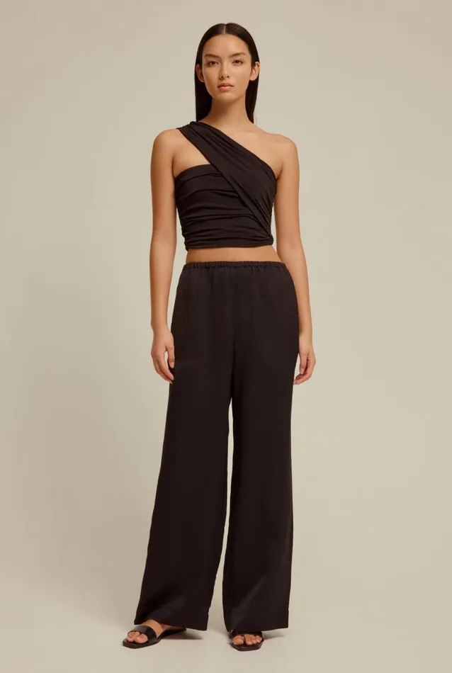Woman Venroy Tops One Shoulder Jersey Crop Top