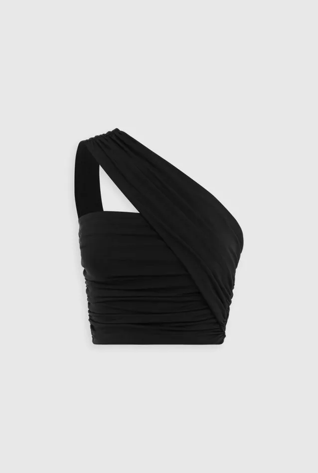 Woman Venroy Tops One Shoulder Jersey Crop Top