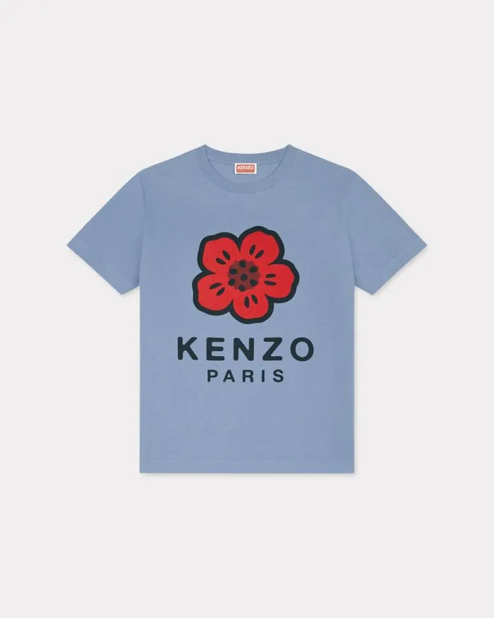 Women 039Boke Flower039 Loose Tshirt In Cotton Blue Kenzo Tshirts And Polos