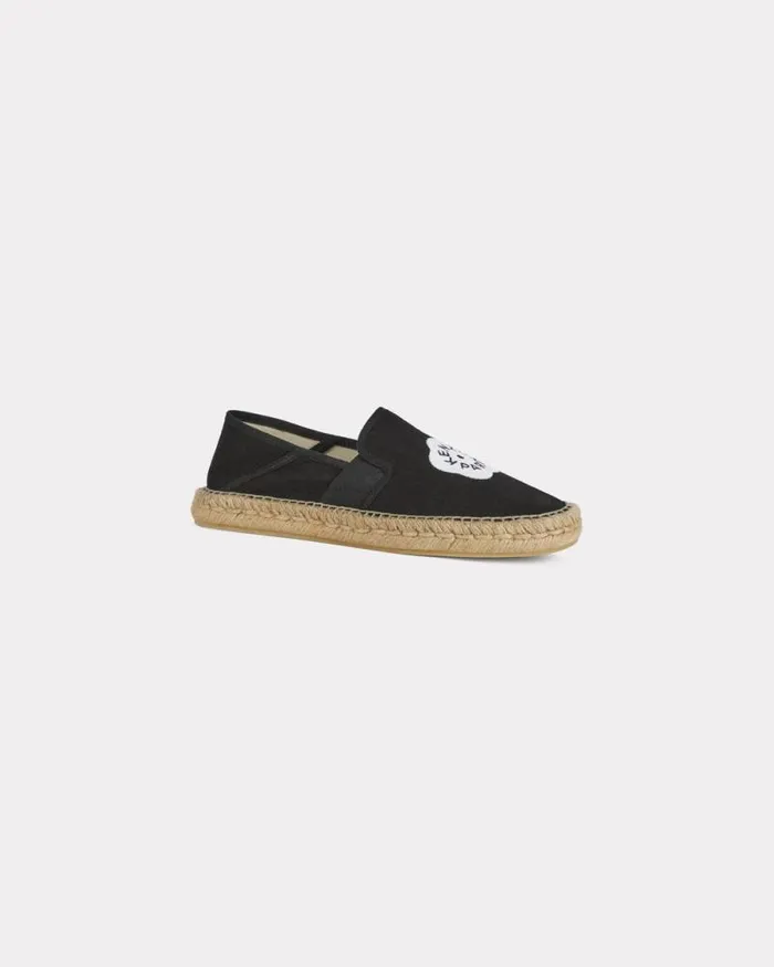 Women 039Boke Flower 20039 Embroidered Canvas Espadrilles In Cotton Black Kenzo Mules And Espadrilles