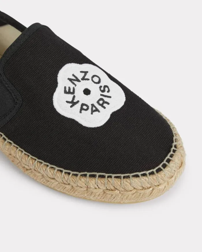 Women 039Boke Flower 20039 Embroidered Canvas Espadrilles In Cotton Black Kenzo Mules And Espadrilles