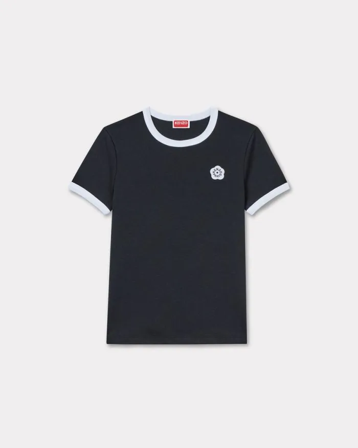 Women 039Boke Flower 20039 Embroidered Rib Tshirt Black Kenzo Tshirts And Polos