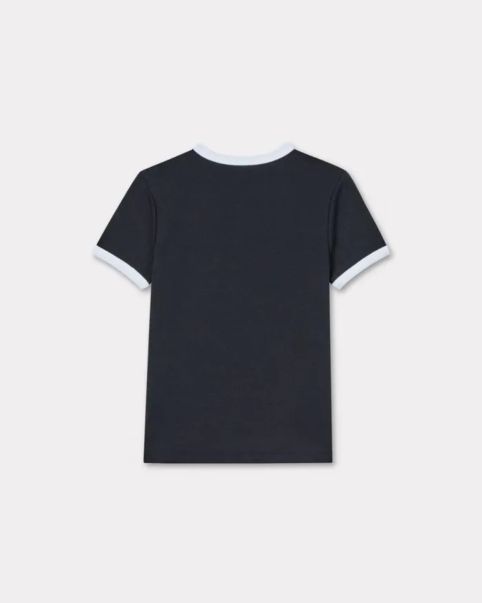 Women 039Boke Flower 20039 Embroidered Rib Tshirt Black Kenzo Tshirts And Polos