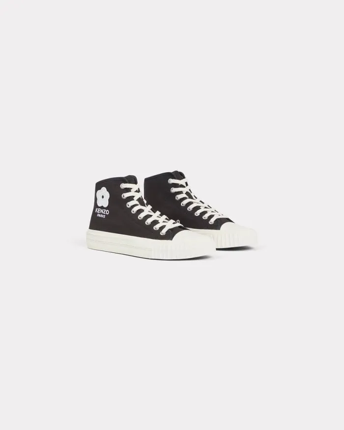 Women 039KENZO Foxy039 Hitop Canvas Sneakers Black Kenzo Sneakers