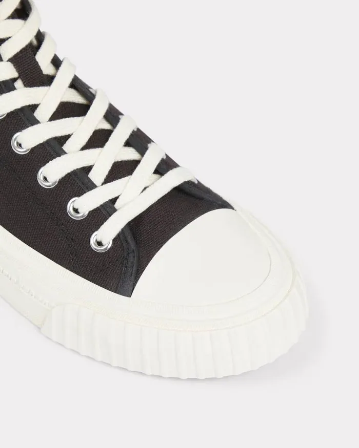 Women 039KENZO Foxy039 Hitop Canvas Sneakers Black Kenzo Sneakers