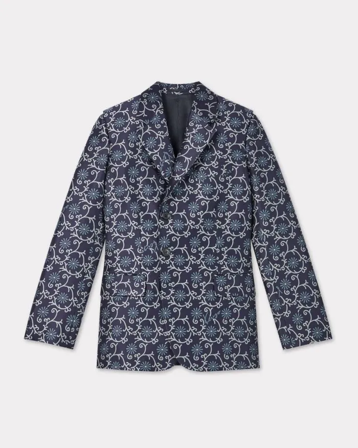 Women 039KENZO Marguerite039 Waisted Blazer Blue Black Kenzo Jackets And Coats