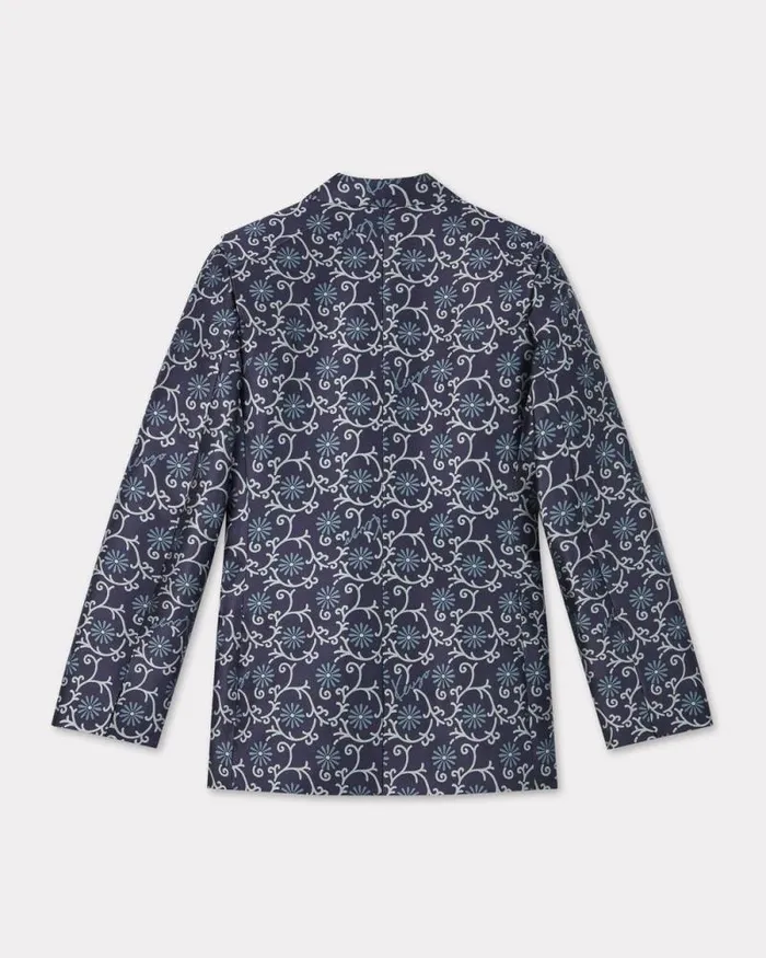 Women 039KENZO Marguerite039 Waisted Blazer Blue Black Kenzo Jackets And Coats