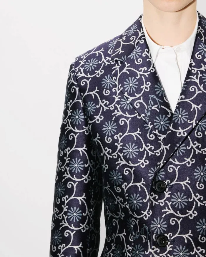 Women 039KENZO Marguerite039 Waisted Blazer Blue Black Kenzo Jackets And Coats