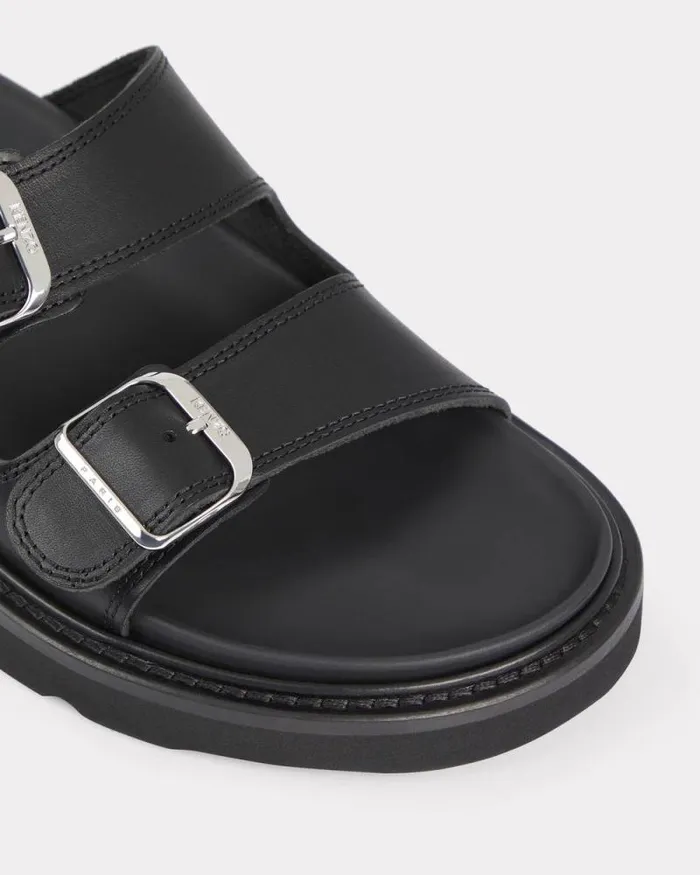 Women 039KENZO Matto039 Leather Slipons Black Kenzo Mules And Espadrilles