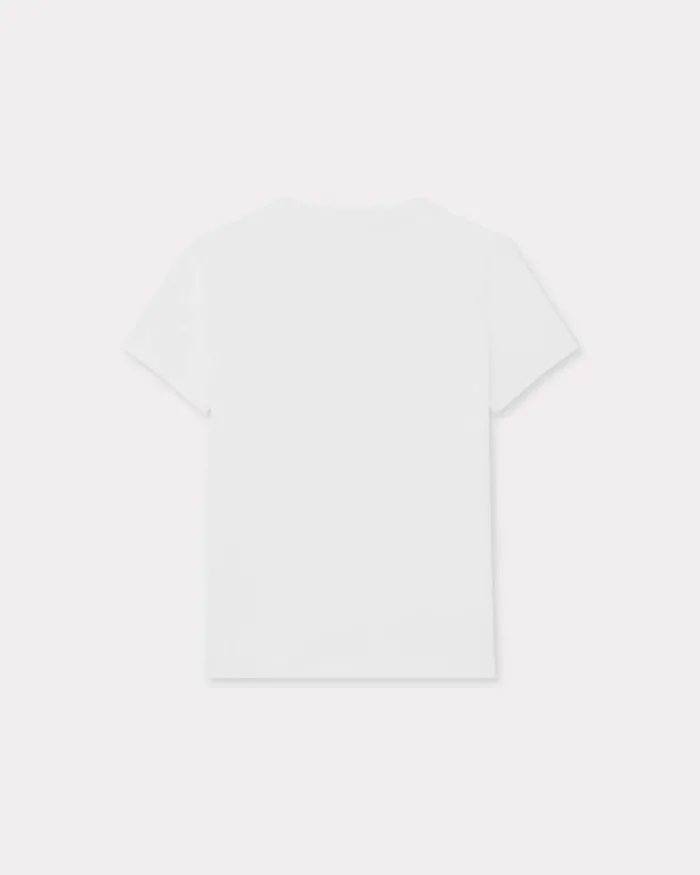 Women 039KENZO Peonies039 Tshirt In Cotton Off White Kenzo Tshirts And Polos