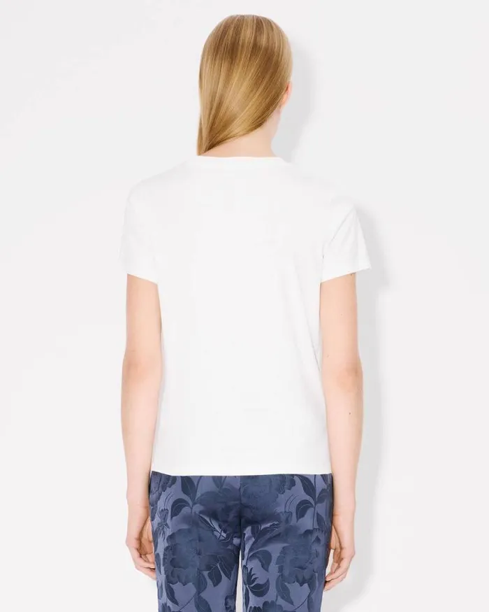 Women 039KENZO Peonies039 Tshirt In Cotton Off White Kenzo Tshirts And Polos