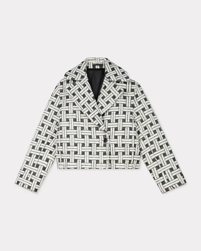 Women 039KENZO Weave039 Loose Jacket Black Kenzo Jackets And Coats